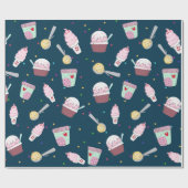おいしいアイスクリームパターン包装紙 ラッピングペーパー (フラット)