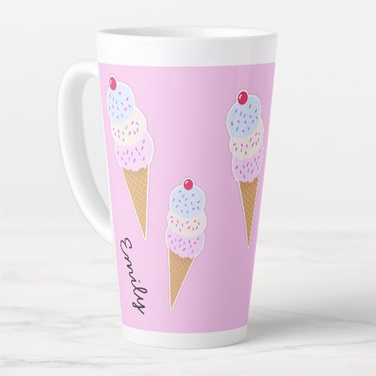 おいしいアイスコーンのカスタマイズラテマグ カフェラテマグ (左アングル)