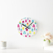 おいしいアイスポップ ラウンド壁時計 (ホーム)