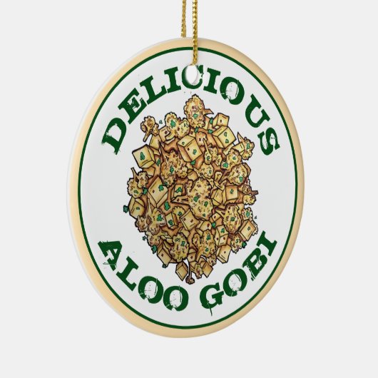おいしいアロオゴビインディアンフードカリフラワーカレー セラミックオーナメント (右)