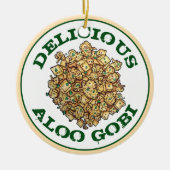 おいしいアロオゴビインディアンフードカリフラワーカレー セラミックオーナメント (正面)