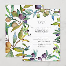 おいしいオリーブ トスカーナ 水彩 RSVP 返信