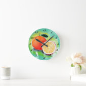 おいしいオレンジ色のアクリル製ウォールクロック ラウンド壁時計 (ホーム)