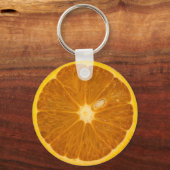 おいしいオレンジ色のスライスのキーリング キーホルダー (正面)