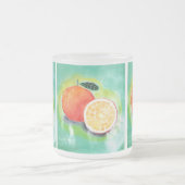 おいしいオレンジ色の曇りマグカップ フロストグラスマグカップ (中央)