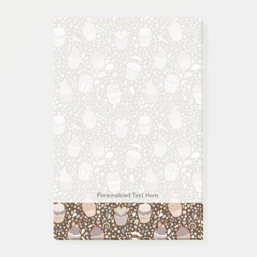 おいしいカップケーキで作った甘い柄 ポストイット (正面)