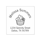 おいしいカップケーキとつや消しおいしい住所 ラバースタンプ (インプリント)