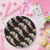 おいしいカップケーキのデザートショップ、ピンク、フクシア ホワイト ペーパープレート (パーティー)