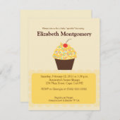 おいしいカップケーキニュートラルベビーシャワー4x5招待 招待状 (正面/裏面)