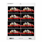 おいしいカップケーキ砂漠のショップ、ピンクブラックレッド ラベル (フルシート)