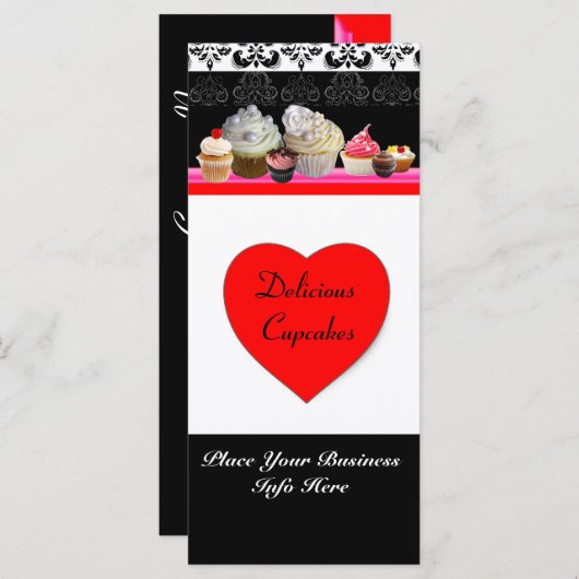 おいしいカップケーキ砂漠のショップ、赤オレンジ色の黒 (正面/裏面)