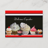 おいしいカップケーキ砂漠の店、黒の赤 名刺 (裏面)