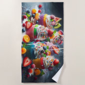 おいしいカップケーキ ビーチタオル (正面)