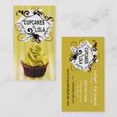 おいしいカップケーキ-砂糖菓子のデザートのペストリー 名刺 (正面/裏面)