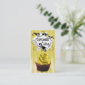 おいしいカップケーキ-砂糖菓子のデザートのペストリー 名刺 (スタンド正面)