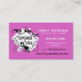 おいしいカップケーキ-砂糖菓子のデザートのペストリー 名刺 (裏面)