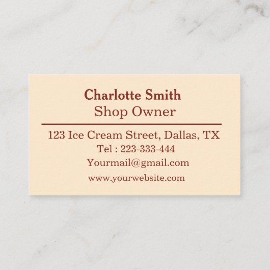 おいしいカラフルアイスクリームのパタカスタムーン 名刺 (裏面)