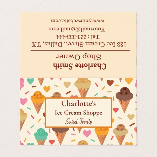 おいしいカラフルアイスクリームのパタカスタムーン 名刺 (外部フラット)