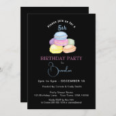 おいしいカラフルマカロン誕生日パーティー 招待状 (正面/裏面)