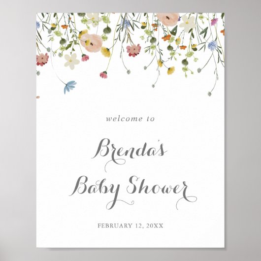おいしいカラフルワイルドフラワーベビーシャワーへようこそ ポスター (正面)