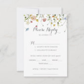 おいしいカラフルワイルドフラワーメニュー選択RSVP 出欠カード (正面)