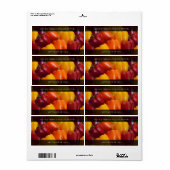 おいしいカラフル赤オレンジイエローベルペッパー ラベル (フルシート)