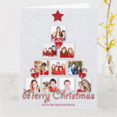 おいしいキャンディーケーンクリスマスツリー写真コラージュ カード (黄色い花)