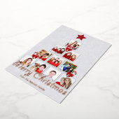 おいしいキャンディーケーンクリスマスツリー写真コラージュ 箔シーズンカード (回転した状態)