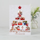 おいしいキャンディーケーンクリスマスツリー写真コラージュ 箔シーズンカード (立ち正面)