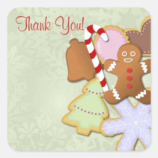 おいしいクッキー交換ありがとうステッカー – mint スクエアシール (正面)