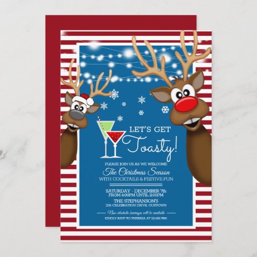 おいしいクリスマスカクテルを手に入れよう 招待状 (正面/裏面)