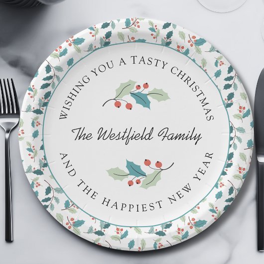 おいしいクリスマスホリーベリーをお願い ペーパープレート