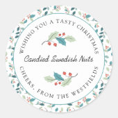 おいしいクリスマス自家製の食品ギフトラベル ラウンドシール (正面)
