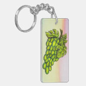 おいしいグリーングレープネ絵画のパステルカラー キーホルダー (正面左)
