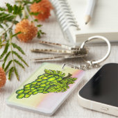 おいしいグリーングレープネ絵画のパステルカラー キーホルダー (正面右)