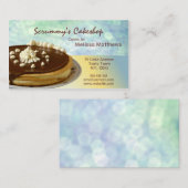 おいしいケーキの店の青緑の名刺 名刺 (正面/裏面)