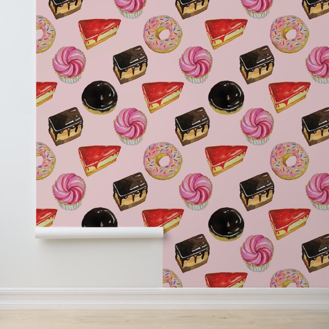 おいしいケーキドーナツデザート食品パターン 壁紙 (アプリケーション)