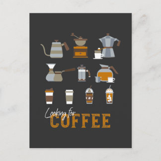 おいしいコーヒー飲料を探している ポストカード