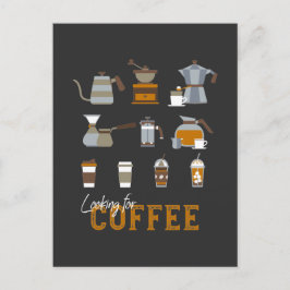 おいしいコーヒー飲料を探している ポストカード
