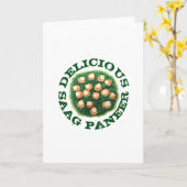 おいしいサグパネールベジタリアンインディアン料理 カード (黄色い花)