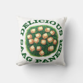 おいしいサグパネールベジタリアンインディアン料理 クッション (正面)