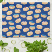 おいしいサフガニヨットジェリードーナツHanukkahパターン キッチンタオル (折り畳み)