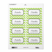 おいしいシェブロンカスタムグリーンのキャンディビュッフェ瓶バルク ラベル (フルシート)