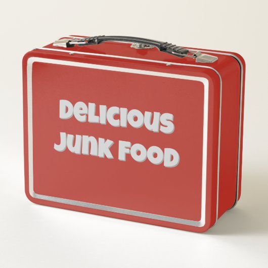 おいしいジャンクフードレトロヴィンテージオールドスクール メタルランチボックス (裏面)