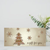 おいしいジンジャーブレッドクリスマスツリーのギフトカード (スタンド正面)
