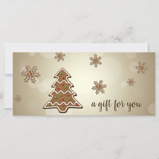 おいしいジンジャーブレッドクリスマスツリーのギフトカード (正面)