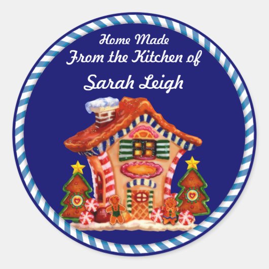 おいしいジンジャーブレッド食品ギフトステッカー ラウンドシール (正面)