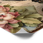 おいしいスイーツヴィンテージコラージュ ポスター (角)