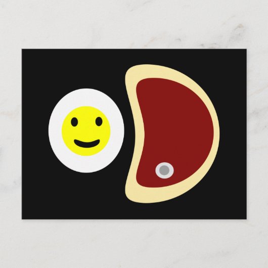 おいしいステーキと卵 ポストカード (正面)