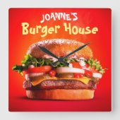 おいしいステーキチーズバーガーハウス スクエア壁時計 (正面)